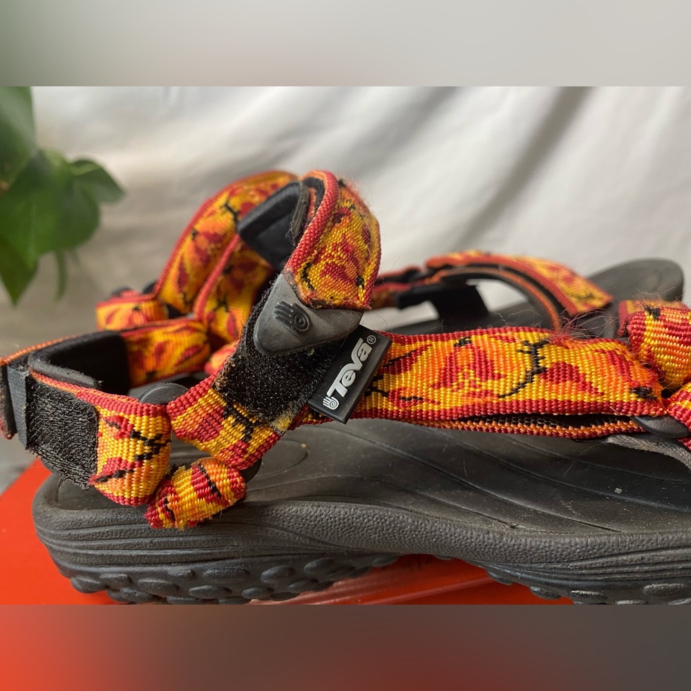 Teva Orange Red Patterned Sport Sandals - Picture 4 of 5